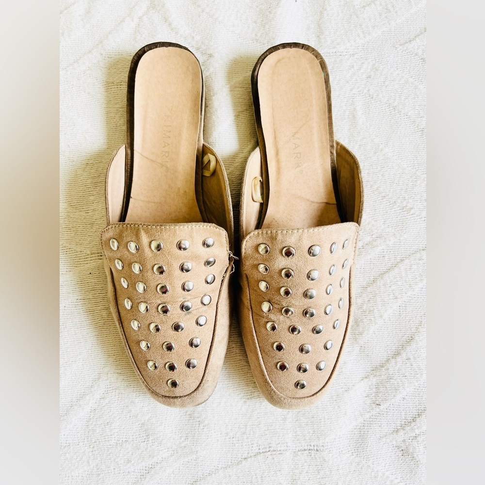 Primark Nude & Silver Flat Slip-Ons
